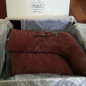 Coach Meyer Signature C Suede Shearling Boot (Size 5.5) Very Good Used Condition
